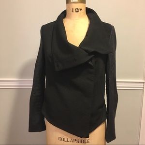 ModCloth Ark&Co asymmetric drape front moto jacket